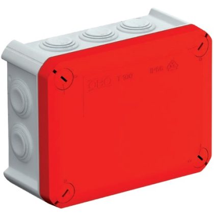   OBO 2007644 T 100 RO-LGR Cutie de joncțiune cu cablu, capac roșu 150x116x67mm polipropilenă