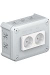 OBO 2007821 T 100 2MSD WS Junction box with 2 white sockets 150x116x67mm light gray polypropylene