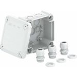   OBO 2007918 T 60 M20 NL Junction box with 3 V-tech glands and an 114x114x57mm light gray polypropylene