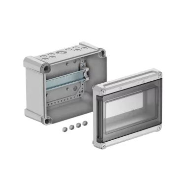 Tablou de distributie OBO 2008828 SDB 09L PS pentru 9 TE, fără bloc bornă 245x190x130mm polistiren gri deschis