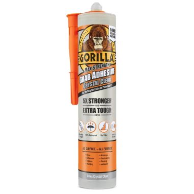 Gorilla GRAB CRYSTAL CLEAR Kristálytiszta Építési ragasztó - extra erős 270ml (2044400)