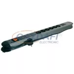   J. PRÖPSTER Túlfeszültségvédő 6-os csatlakozóaljzat sáv hálózati szűrővel és ISDN-védelemmel P-DA 6 NF IS, D, 6,5kA