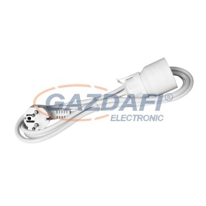   COMMEL 220-502 hosszabbító kábel dugóval és aljzattal, 2m, 16A 250V~3500W, H05VV-F 3x1, fehér