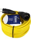 COMMEL 220-703 hosszabbító kábel dugóval és aljzattal, 15m, 16A 250V~3500W, N07V3V3-F 3x1.5, sárga