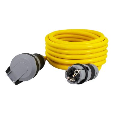 COMMEL 220-761 extension cable with plug and socket, 5m, 16A 250V ~ 3500W, N07V3V3-F 3x2.5, yellow, IP54