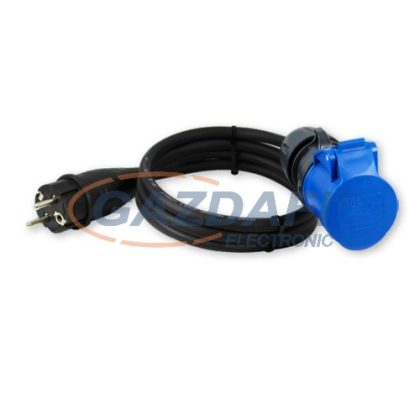   COMMEL 221-202 Ipari adapter, H07RN-F 3x1.5, 1.5m, 16A, 250V~ 3500W, IP44