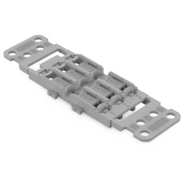Wago 221-2513 Rögzítő adapter tehermentesítővel; 3irányú; 221-2411-es vezeték összekötőhöz; bepattintható rögzítólábbal; szürke