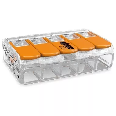 WAGO 221-415 Compact univerzális vezeték összekötő 5 x 0,14 - 4mm2 (5 vezetékes)