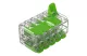 Wago 221-430 GREEN vezeték összekötő; minden vezetéktípushoz; max. 4 mm²; 10 vezeték; áttetsző készülékház; 