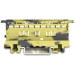   Wago 221-500/000-053 Rögzítő-távtartó; 221 sorozat - 4 mm²; kalapsínre/csavaros szereléshez; sötét szürke-sárga