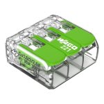   Wago 221-623 Vezeték összekötő rögzítő-leválasztókkal; minden vezetéktípushoz; max. 6 mm²; 3 vezeték; áttetsző készülékház;