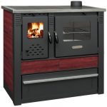   SOBA PE LEMNE CU PLITA SG PRO 2211486 Panonia , rosu, iesire pe dreapta, 60 m 2