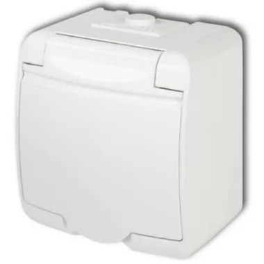 GAO 22141 Aquastar földelt csf. dugaszolóaljzat, 1-es, gyv., fehér IP44