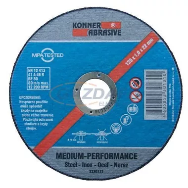 "KONER D603" fémvágó korong, 115x1,6x22 mm