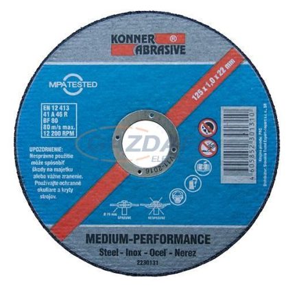 "KONER D603" fémvágó korong, 115x1,6x22 mm