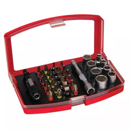 Bitfej készlet 34 részes, Cr-V, 25 mm, S2