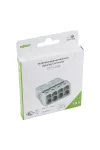 Wago 2273-208/995-010 PUSH WIRE® vezeték összekötő; tömör vezetékeknek; max. 2,5 mm²; 8 vezeték; áttetsző készülékház; világosszürke fedél