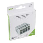   Wago 2273-208/995-010 PUSH WIRE® vezeték összekötő; tömör vezetékeknek; max. 2,5 mm²; 8 vezeték; áttetsző készülékház; világosszürke fedél