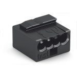   Wago 243-204 PUSH WIRE® vezeték összekötő; tömör vezetékeknek; max. 0,8 mm Ø; 4 vezeték; sötétszürke készülékház; világosszürke fedél 