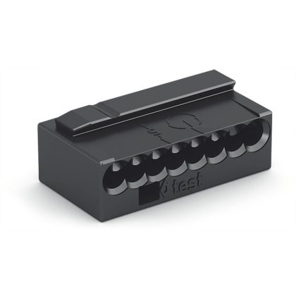   Wago 243-208 PUSH WIRE® vezeték összekötő; tömör vezetékeknek; max. 0,8 mm Ø; 8 vezeték; sötétszürke készülékház; világosszürke fedél