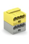 Wago 243-212 4 vezetékes moduláris NyÁK-csatlakozó; PUSH WIRE®; 0,8 mm Ø; 5,75 mm láb távolság; 2 pólusú; különálló forraszlábaknak; KNX-hez; világosszürke/sárga