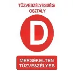   "Tűzveszélyességi osztály D" Utánvilágító tábla, 175x250mm