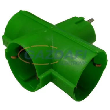 GAO 25912 Földelt T elosztó 3-as, zöld