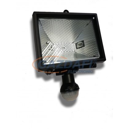   DÜWI 25919 Energiatakarékos reflektor mozgásérzékelővel R7S ,fényforrás nélkül, IP44 , 500W ,fekete