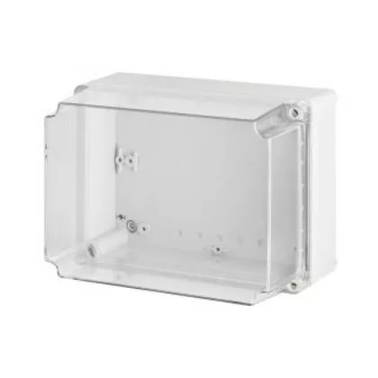   ELEKTRO-PLAST 2705-01 kötődoboz átlátszó fedéllel, 135x74x72mm, szürke, IP65