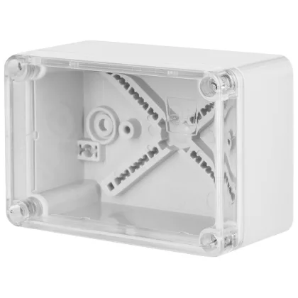   ELEKTRO-PLAST 2707-01 kötődoboz átlátszó fedéllel, 170x105x82mm, szürke, IP65