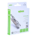    Wago 2773-2401/995-020 PUSH WIRE® soros vezeték összekötő; tömör és sodrott vezetékekhez; max. 4 mm²; 2 vezeték; áttetsző készülékház; Átlátszó burkolat