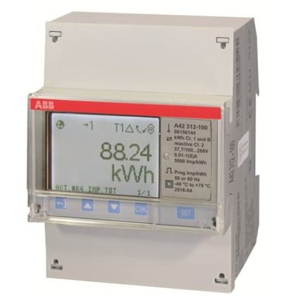   ABB 2CMA170512R1000 A42 312-100 Egyfázisú fogyasztásmérő, 57-288V AC; 2 kimenet - 2 bemenet; ÁV (6A)