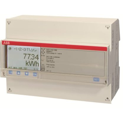   ABB 2CMA170525R1000 A43 312-100 Háromfázisú fogyasztásmérő, 3x57/100-288/500V AC; 2 kimenet - 2 bemenet; direkt mérés (80A)