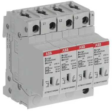 ABB 2CTB815710R2300 OVR T1-T2 4L 12.5-275s P QS túlfeszültség levezető, 1+2(B+C) osztály, 4P, 12,5 kA, Up = 1,1 kV, Un = 230 V, Uc = 275 V, dugaszolható ABB 2CTB815710R2300 OVR T1-T2 4L 12.5-275s P QS túlfeszültség levezető, 1+2(B+C) osztály, 4P, 12,5 kA, Up = 1,1 kV, Un = 230 V, Uc = 275 V, dugaszolható