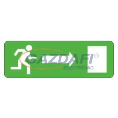 "Kijárat jobbra" Utánvilágító tábla, 300x100mm