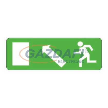   "Kijárat balra fel" Utánvilágító tábla, 300x100mm