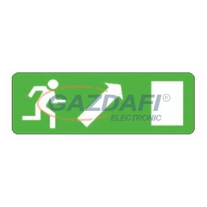   "Kijárat jobbra fel" Utánvilágító tábla, 300x100mm