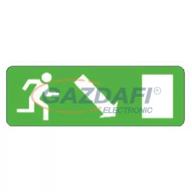 "Kijárat jobbra le" Utánvilágító tábla, 300x100mm