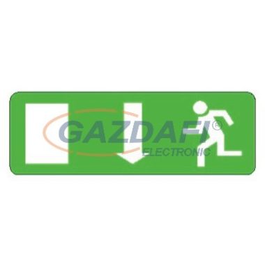 "Kijárat lefele" Utánvilágító tábla, 300x100mm