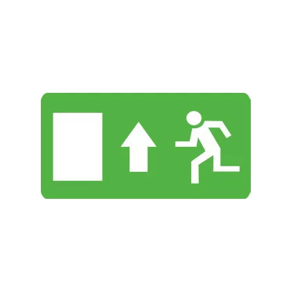   "Kijárat felfele" Utánvilágító öntapadó felirat, 300x100mm