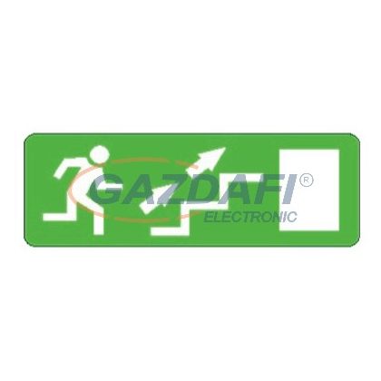   "Kijárat lépcsőn felfele jobbra" Utánvilágító tábla, 300x100mm