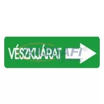   "Vészkijárat jobbra" Utánvilágító tábla, 300x100mm