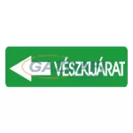   "Vészkijárat balra" Utánvilágító tábla, 300x100mm