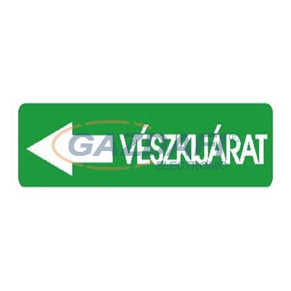   "Vészkijárat balra" Utánvilágító tábla, 300x100mm