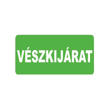   "Vészkijárat" Utánvilágító öntapadó felirat, 300x100mm