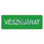 "Vészkijárat" Utánvilágító tábla, 300x100mm