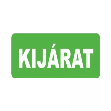 "Kijárat" Utánvilágító öntapadó felirat, 300x100mm