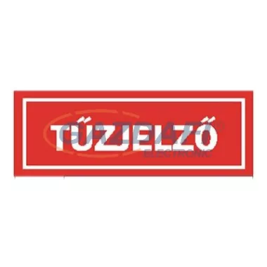 "Tűzjelző" Utánvilágító öntapadó felirat, 300x100mm