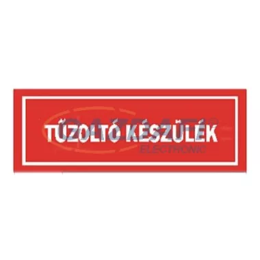 "Tűzoltó készülék" Utánvilágító öntapadó felirat, 300x100mm