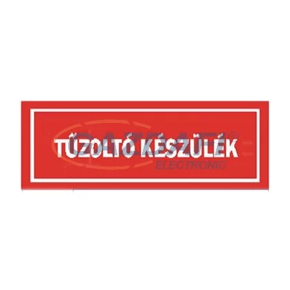   "Tűzoltó készülék" Utánvilágító tábla, 300x100mm